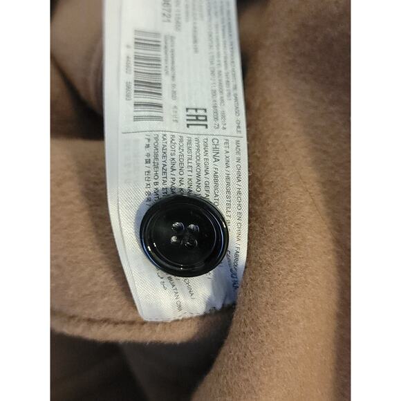 MANGO Coat Womens SZ M Camel Brown WOOL Blend Belted Handmade Overcoat Trench - Picture 13 of 13